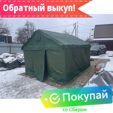 Палатка Каркасная утепленная зеленого цвета 3х4